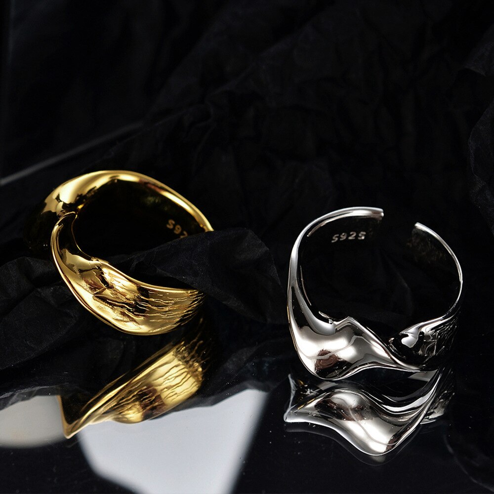 Anneau ouvert à motifs épais et irréguliers R1111