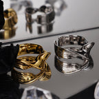 Anneau ouvert à motifs épais et irréguliers R1111