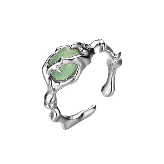 Bague de fête irrégulière en jade R1187