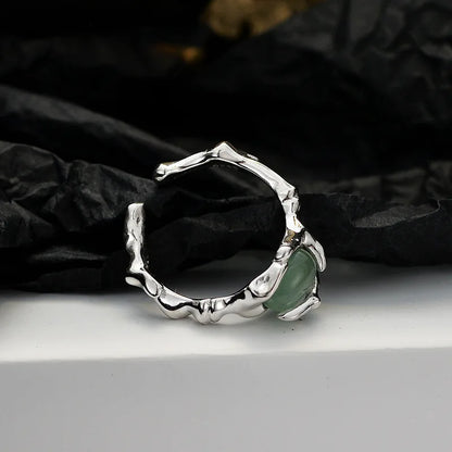 Bague de fête irrégulière en jade R1187