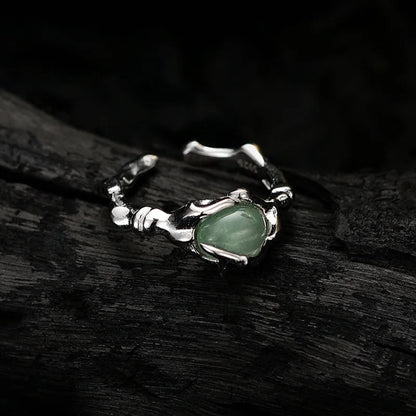Bague de fête irrégulière en jade R1187