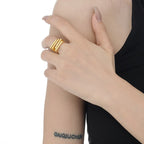 Bague épaisse carrée en couches R1039