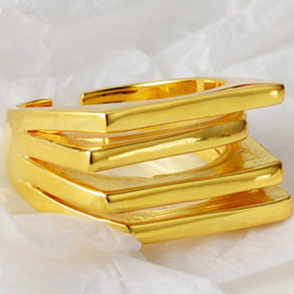 Bague épaisse carrée en couches R1039