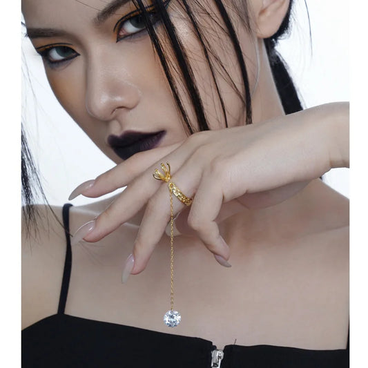 Bague longue chaîne CZ R1219