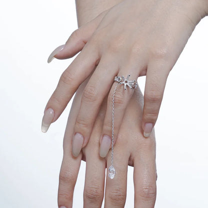 Bague longue chaîne CZ R1219