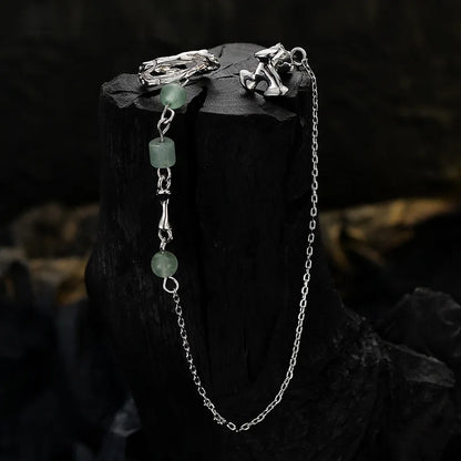 Manchette d'oreille en jade à longue chaîne E1152, 1 pièce