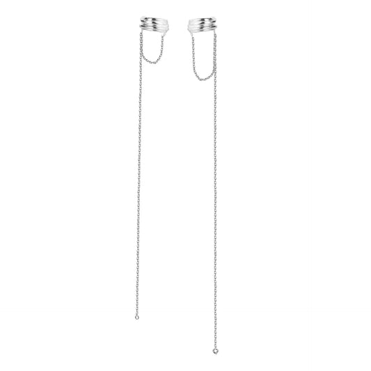 Boucle d'oreille créoles à longue chaîne E1173