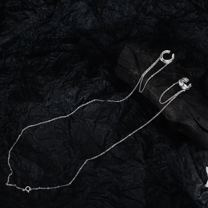 Boucle d'oreille créoles à longue chaîne E1173