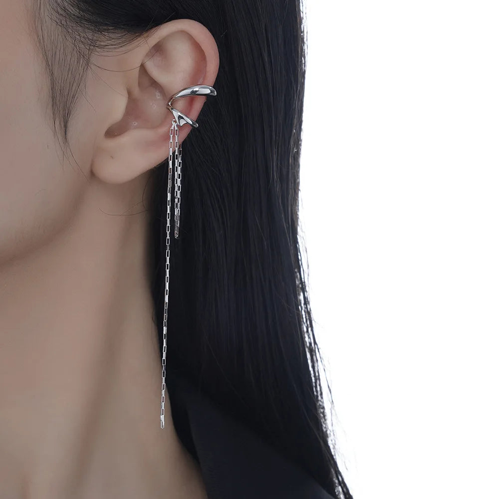 Manchette d'oreille en fil de chaîne longue E1163, 1 pièce