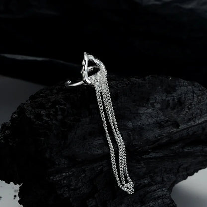 Poignets d'Oreilles en Forme de Coeur avec Chaîne à Pampilles E1139, 1 Pièce