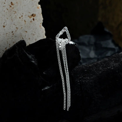 Poignets d'Oreilles en Forme de Coeur avec Chaîne à Pampilles E1139, 1 Pièce