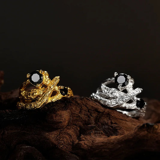 Bague épaisse à texture extraterrestre R1249