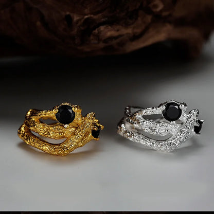 Bague épaisse à texture extraterrestre R1249