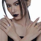 Bague CZ à texture mate R1251