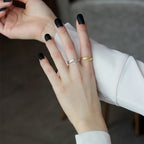 Bague minimaliste vague mate R116