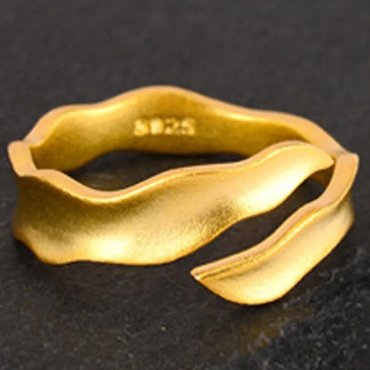 Bague minimaliste vague mate R116