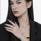 Collier irrégulier en émail texturé N1017