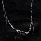 Collier irrégulier en émail texturé N1017