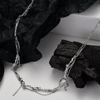 Collier irrégulier en émail texturé N1017