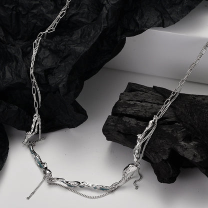 Collier irrégulier en émail texturé N1017