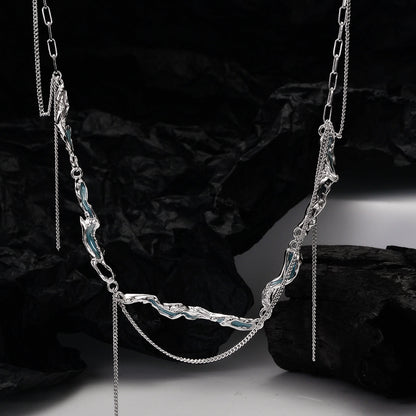 Collier irrégulier en émail texturé N1017