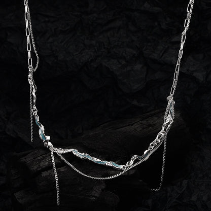 Collier irrégulier en émail texturé N1017