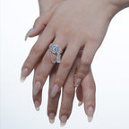 Bague irrégulière enchaînée pierre de lune R1245