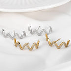 Boucles d'oreilles en filigrane pavées de CZ E1002