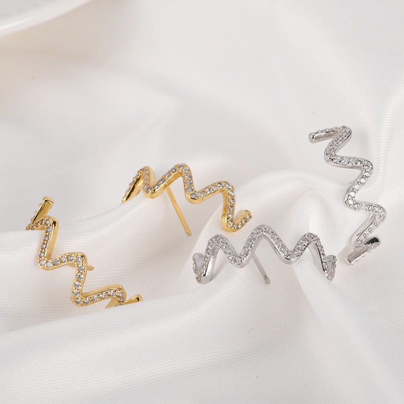 Boucles d'oreilles en filigrane pavées de CZ E1002