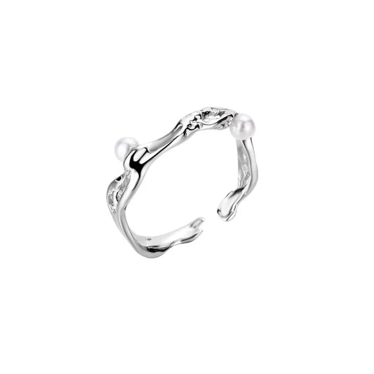 Bague motif brut perles R1186