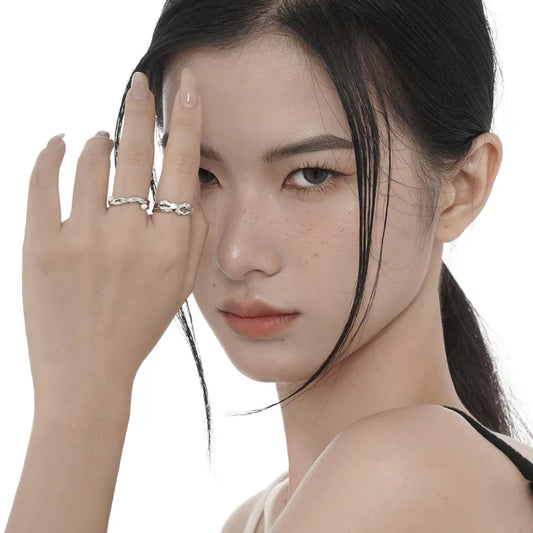 Bague motif brut perles R1186