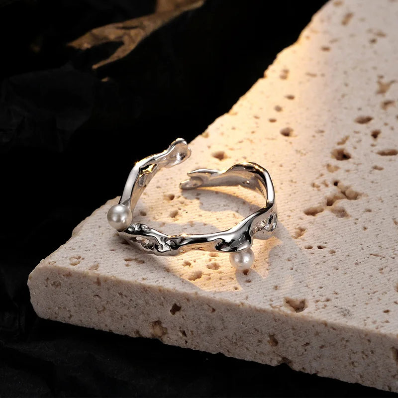 Bague motif brut perles R1186