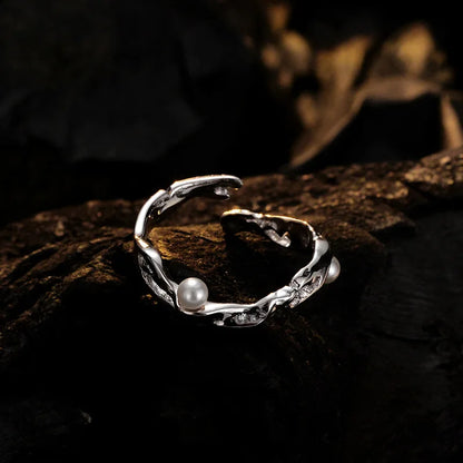 Bague motif brut perles R1186