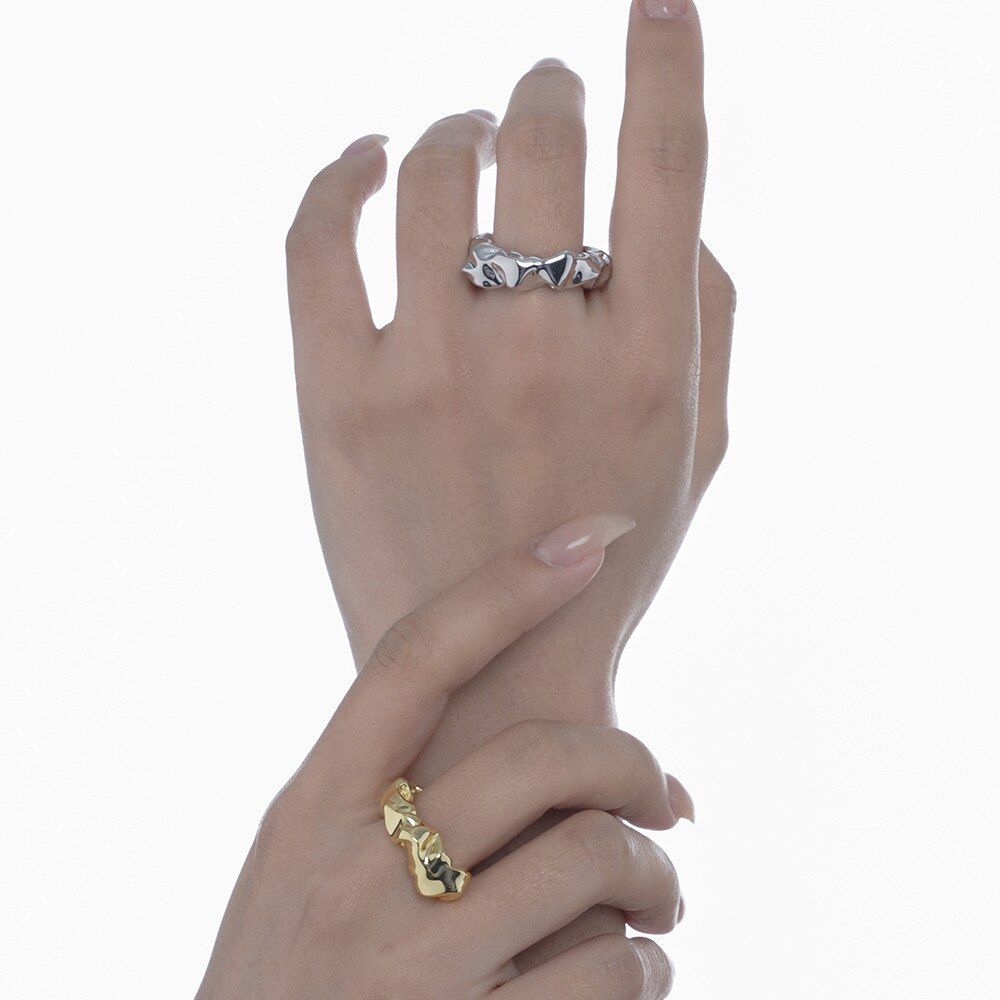 Anneau ouvert à motif torsadé R1082