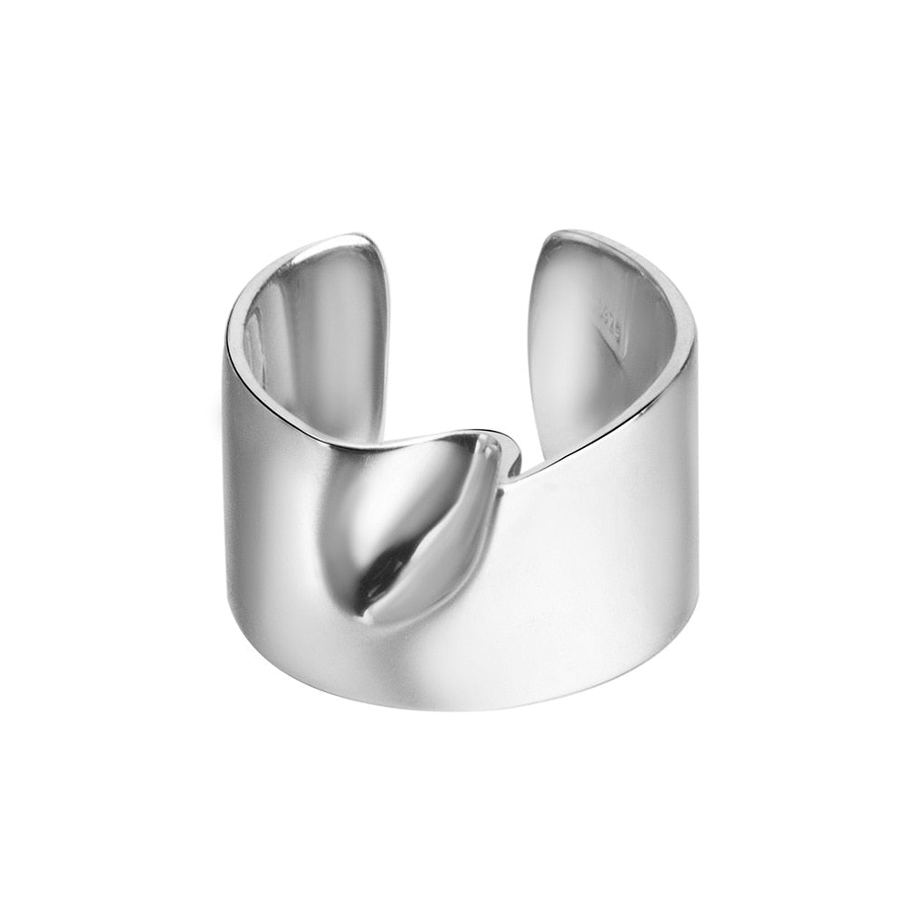 Large bague asymétrique finition miroir R1085