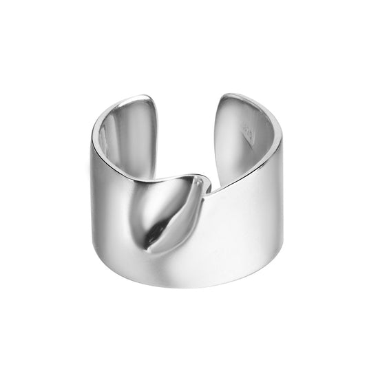 Large bague asymétrique finition miroir R1085
