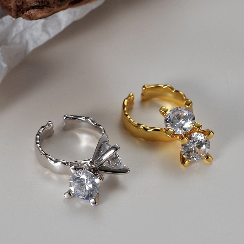 Bague originale florale CZ R1088