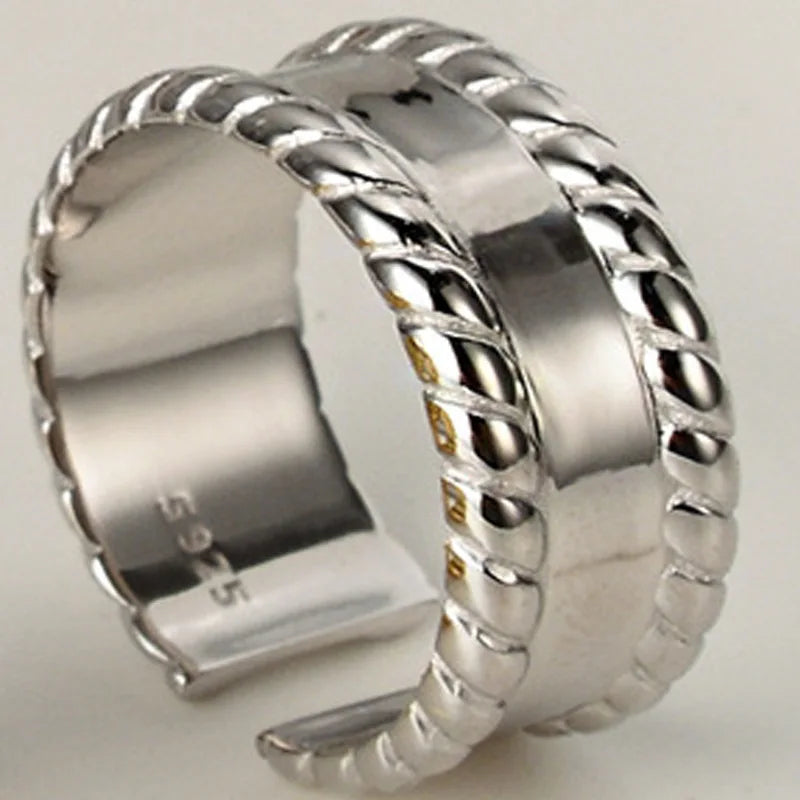 Anneau large à motif de corde R1142