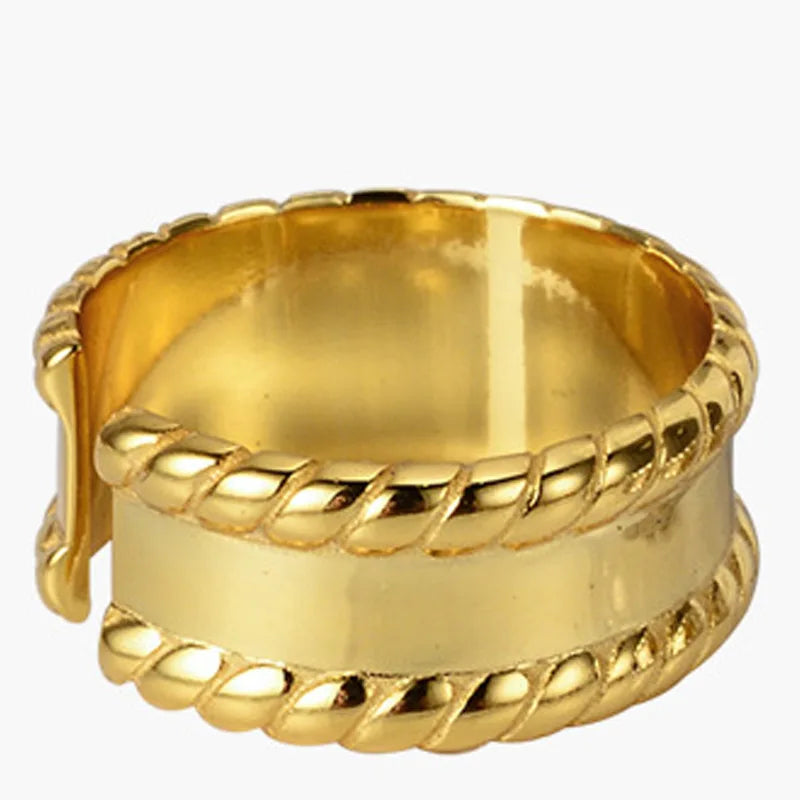 Anneau large à motif de corde R1142