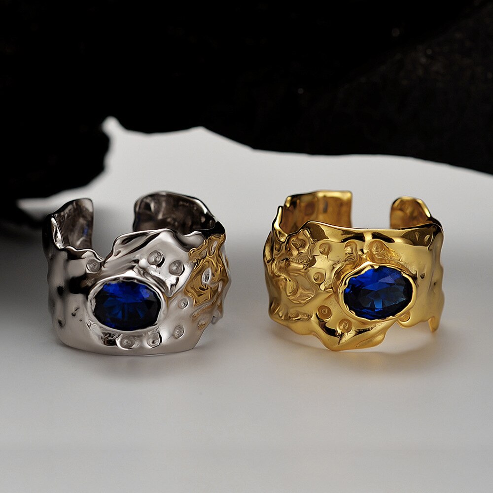 Bague impressionniste saphir CZ R1094