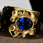 Bague impressionniste saphir CZ R1094