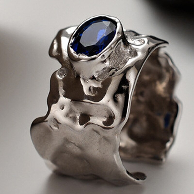 Bague impressionniste saphir CZ R1094