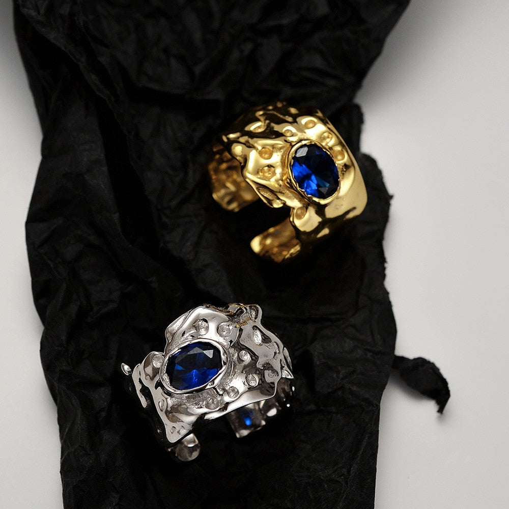 Bague impressionniste saphir CZ R1094