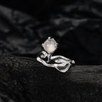 Manchette d'Oreille Florale en Agate E1120, 1 Pièce