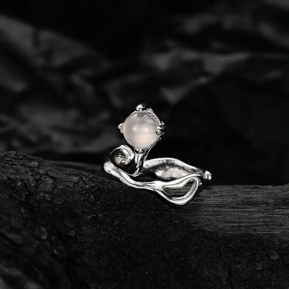 Manchette d'Oreille Florale en Agate E1120, 1 Pièce