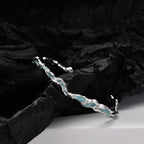 Bracelet froissé en émail bleu Alien B1011
