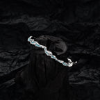 Bracelet froissé en émail bleu Alien B1011