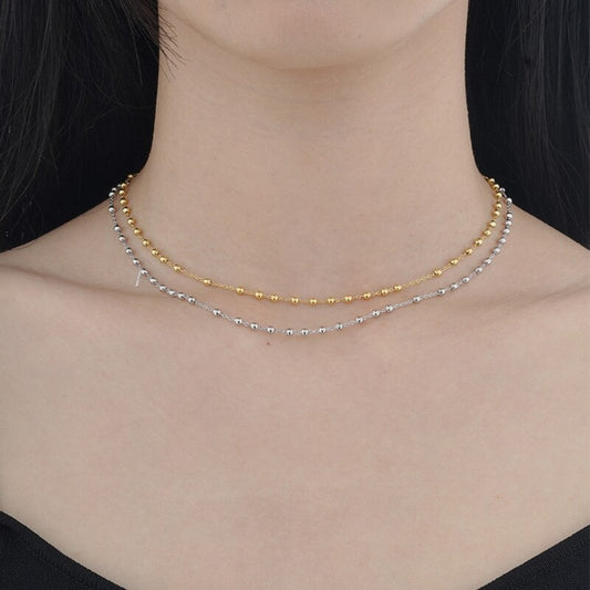 Collier de perles espacées à chaîne boule N1029