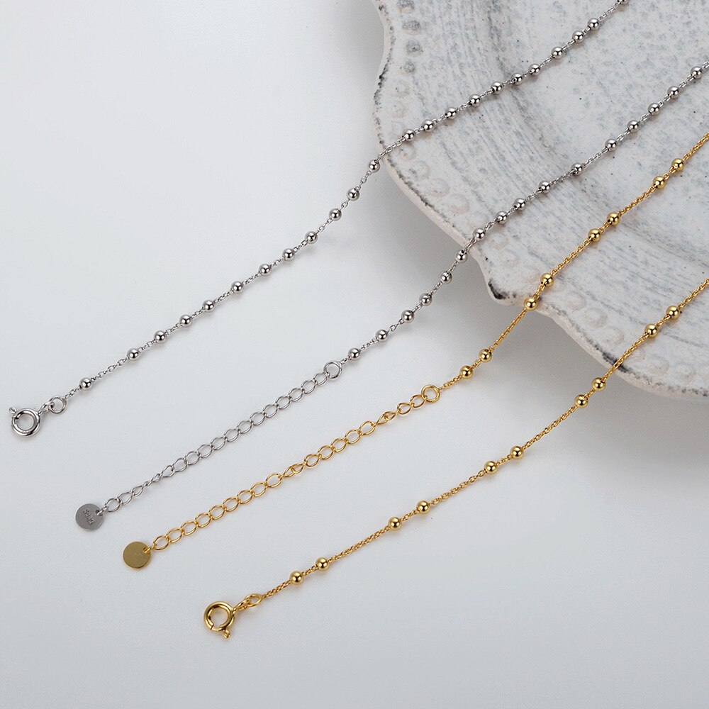 Collier de perles espacées à chaîne boule N1029