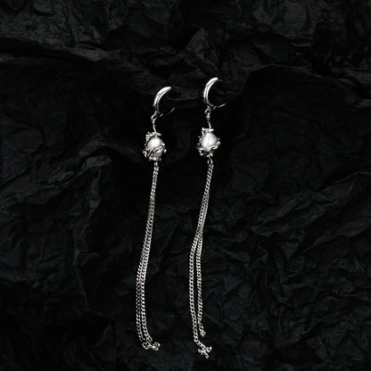 Boucle d'oreille à longue chaîne en perles baroques E1111, 1 pièce